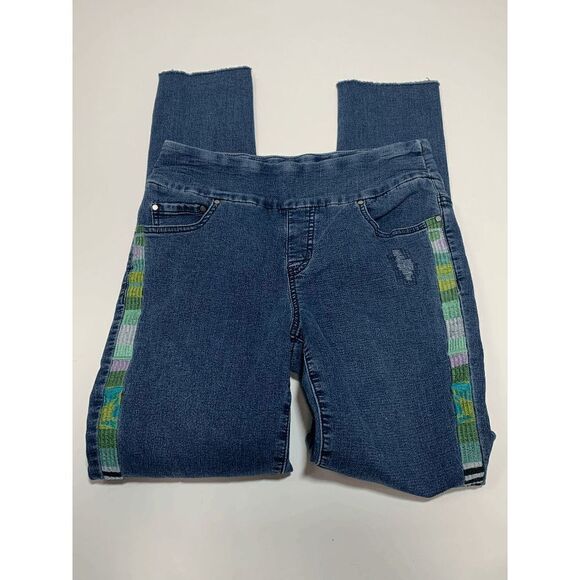 Fit Fabulous Womens Denim Jeans Skinny Raw Hem Denim Jeans Blue Size 6 - Picture 6 of 8